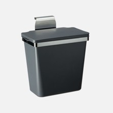 Özbience Antrasit Metal Askılı 11LT Plastik Çöp Kovası, Şık ve Fonksiyonel Tasarım