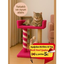 Feyza Design Iki Katlı Peluş Yumuşacık Kedi Tırmalama ve Oyun Alanı 55 cm