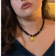 Reina Del Corazen El Yapımı Doğal Oniks Antik Kolye  – Otantik Tasarım, Tarihî Ilhamlı, Bolluk ve Huzur Enerjili Şık Takı