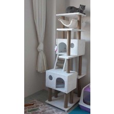 Feyza Design Renkli Kedi Tırmalama Evi ve Oyun Platformu, %100 Garanti