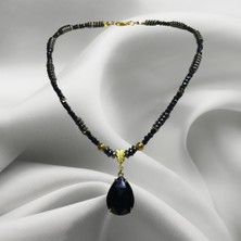 Reina Del Corazen El Yapımı Doğal Oniks Hematit Antik  Kolye  – Otantik Tasarım, Tarihî Ilhamlı, Bolluk ve Huzur Enerjili Şık Takı