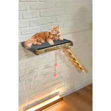 Feyza Design Kedi Evi, Merdiven ve Yatak Takımı, Duvara Monte, Sağ Sol Uyumlu, Antique