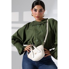 Moda Lime Kadın Krem Şık ve Kullanışlı Mini El ve Omuz Çantası