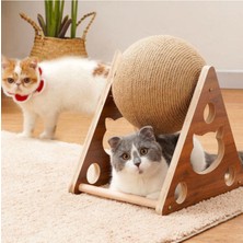 Feyza Design Çok Renkli Üçgen Toplu Kedi Tırmalama Oyuncağı