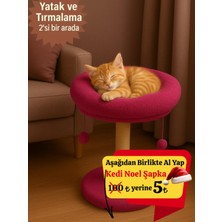 Feyza Design Çift Fonksiyonlu Kedi Tırmalama Tahtası ve Yuvarlak Yatak 40 cm