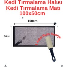 Feyza Design Rulo Kedi Tırmalama Halısı 100X50CM, Hediye Kedi Matı ve Koruyucu