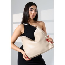 Moda Lime Bej Esnek Yumuşak Formlu Kadın El Omuz Çantası Konforlu Şık Fonksiyonel