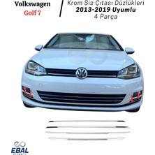 Ebal Oto Vw Golf 7 Krom Sis Çıtası Düzlükleri 4 Parça 2013-2019 Uyumlu Paslanmaz Çelik