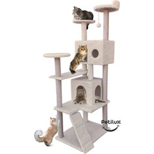 Feyza Design Çok Katlı Tırmalama Kulesi ve Oyun Evi, Jüt Ipli Kedi Dinlenme Alanı