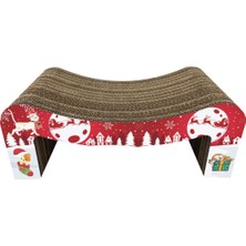 Feyza Design Yılbaşı Temalı Karton Kedi Tırmalama 40X25X15 cm