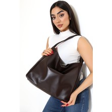 Moda Lime Kahverengi Esnek Yumuşak Formlu Kadın El Omuz Çantası Konforlu Şık Fonksiyonel