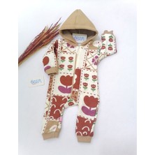 Kapüşonlu Fermuarlı Kapitone Tulum 9-12 Ay