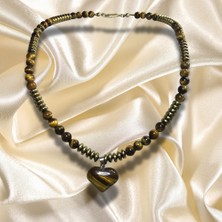 Reina Del Corazen El Yapımı Doğal Hematit Kaplangözü Antik Kolye  – Otantik Tasarım, Tarihî Ilhamlı, Bolluk ve Huzur Enerjili Şık Takı