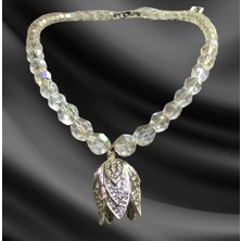 Reina Del Corazen El Yapımı Doğal Kristal Vintage Kolye  – Otantik Tasarım, Tarihî Ilhamlı, Bolluk ve Huzur Enerjili Şık Takı