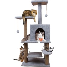 Feyza Design Konforlu ve Eğlenceli Jüt Ipli Yuvalı Kedili Oyun Platformu