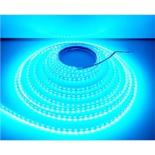 Powerr Led Aydınlatma 12 Volt 8 mm 2835 Smd Turkuaz Iç Mekan 120 Ledli 5 Metre Şerit LED