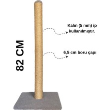 Feyza Design 82 cm Büyük Lüks Kalın Ipli Iki Parça Kedi Tırmalama Tahtası
