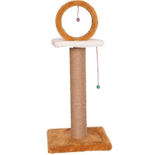 Feyza Design Kedi Tırmalama Çemberi, 78 Cm, Kahverengi, Dayanıklı ve Eğlenceli Tasarım