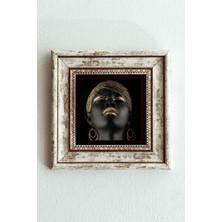 Mbb E-Ticaret Afrikalı Kadın Çerçeveli Taş Tablo , Çerçeveli Taş Duvar DEKORU-ENKCRCVTBL-00149