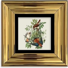 Mbb E-Ticaret Kuş ve Yapraklar Çerçeveli Taş Tablo