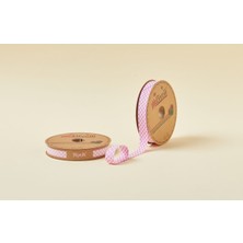 Egecen Biye Ekoseli Katlı E02 Pembe 2 cm 25 Metre %65 Koton %35 Polyester