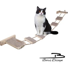 Feyza Design Kedi Merdiveni ve Parkuru, 120 Cm, Tırmalama Halısı ile Eğlence ve Konfor