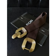 Fiori Gold Tokalı Geçmeli Elastik Kadın Kemeri, Ceket Kemeri, Gömlek Kemeri, Elbise Kemeri