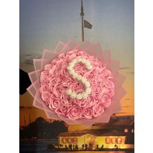 Buket Dünyası 30 Lu LED Işıklı Solmayan Gül Buketi Pembe Gül Dışı Pembe - Harfli- Ledli