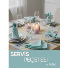 Piyes Home Turkaz Mint Yeşili Pamuk Saten Servis Peçetesi Sunum Peçetesi Amerikan Servis 6'lı Kumaş Peçete – 45X45 cm