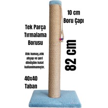 Feyza Design 82CM Büyük Boy Kedi Tırmalama Tahtası, Tek Parça, 10CM Boru Çapı, Gri
