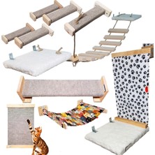 Feyza Design 10 Parça Peluş Kedi Oyun Merdiveni Seti Köprü Platform Seti