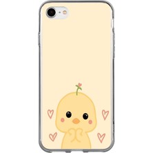 TechTree iPhone 6 - 6s Uyumlu Sevimli Civciv ve Kalp Desenli Baskılı Silikon Kılıf