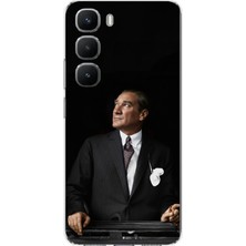 TechTree Infinix Hot 60 Pro Uyumlu Ufka Bakan Lider Atatürk Baskılı Silikon Kılıf
