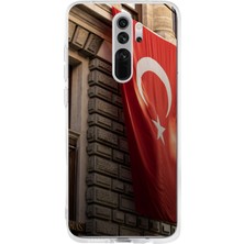 TechTree Redmi Note 8 Pro Uyumlu Dev Türk Bayrağı Baskılı Silikon Kılıf
