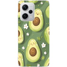 TechTree Redmi Note 12 Pro Plus Uyumlu Yeşil Zeminli Sevimli Avokado Baskılı Silikon Kılıf