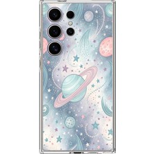 TechTree Samsung Galaxy S24 Ultra Uyumlu Soft Renkli Gezegenler Baskılı Silikon Kılıf