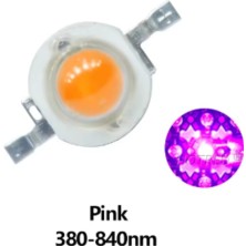 Powerr Led Aydınlatma 1 Watt 350MA Pembe Power LED Pcb 10 Adet