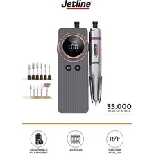 Jetline Profesyonel Tırnak Törpü ve Manikür Pedikür Makinesi 10 Başlıklı Mercan Renkli Set