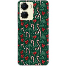 TechTree Vivo Y16 Uyumlu Yılbaşı Çam Ağacı ve Baston Şeker Baskılı Silikon Kılıf