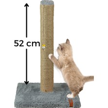Feyza Design 52CM Lüx Jüt Tırmalama Tahtası, Catnipli, Gri Yüzey