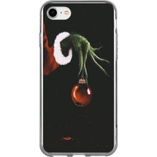 TechTree iPhone 6 - 6s Uyumlu Grinch Yeşil El ve Kırmızı Yılbaşı Topu Baskılı Silikon Kılıf