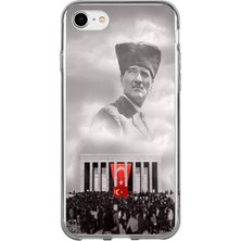TechTree iPhone 6 - 6s Uyumlu Bulutların Üzerindeki Lider Kalpaklı Atatürk Baskılı Silikon Kılıf