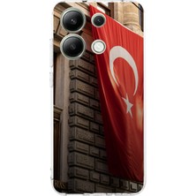 TechTree Redmi Note 13 4g Uyumlu Dev Türk Bayrağı Baskılı Silikon Kılıf