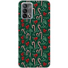 TechTree Oppo A74 Uyumlu Yılbaşı Çam Ağacı ve Baston Şeker Baskılı Silikon Kılıf