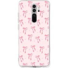 TechTree Redmi Note 8 Uyumlu Soft Pembe Fiyonk Desenli Baskılı Silikon Kılıf