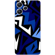 TechTree Redmi 12 Uyumlu Modern Mavi Geometrik Mozaik Baskılı Silikon Kılıf