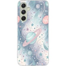 TechTree Samsung Galaxy A15 Uyumlu Soft Renkli Gezegenler Baskılı Silikon Kılıf