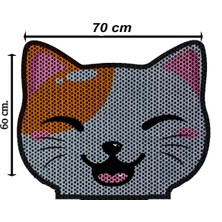 Feyza Design Desenli Büyük Boy Kedi Kumu Paspası 60X70 Cm, Şık ve Dayanıklı