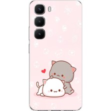 TechTree Infinix Hot 60 Pro Uyumlu Sevimli ve Remontik Kediler Baskılı Silikon Kılıf