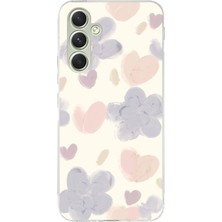 TechTree Samsung Galaxy A15 Uyumlu Pastel Boya Bahçesi Çiçek ve Kalp Baskılı Silikon Kılıf